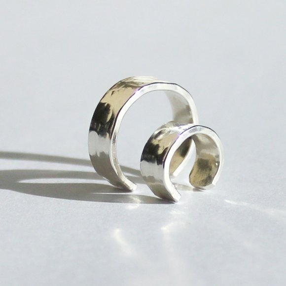Sterling Silver Thick Ear Cuff Set - Picture 1 of 9